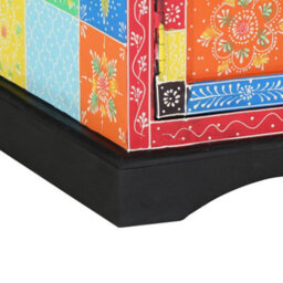 Berkfield Modern Tv Cabinet - Colorful, 100X35X50 Cm, Made From Solid Mango Wood - thumbnail 9