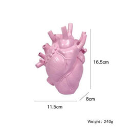 Amorly 1 Pack Pink Anatomical Heart Planter, Resin Heart Shaped Flower Pot, Creative Vase For Home Tabletop Decor, Gothic Art Ornament - thumbnail 5
