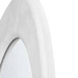 Beliani Wall Mirror Massay 53 Cm 90 Cm Velvet White - thumbnail 6