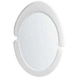 Beliani Wall Mirror Massay 53 Cm 90 Cm Velvet White - thumbnail 4
