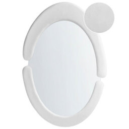Beliani Wall Mirror Massay 53 Cm 90 Cm Velvet White - thumbnail 1