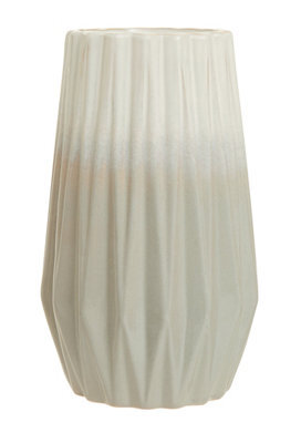 Orsina Sleek And Sturdy Small Grey White Ceramic Vase, Robust Pottery Vase, Decorative Vase For Artificial Flowers - image 1