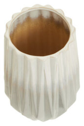 Orsina Sleek And Sturdy Small Grey White Ceramic Vase, Robust Pottery Vase, Decorative Vase For Artificial Flowers - thumbnail 3