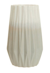 Orsina Sleek And Sturdy Small Grey White Ceramic Vase, Robust Pottery Vase, Decorative Vase For Artificial Flowers