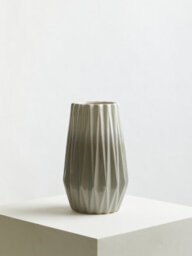 Orsina Sleek And Sturdy Small Grey White Ceramic Vase, Robust Pottery Vase, Decorative Vase For Artificial Flowers - thumbnail 4