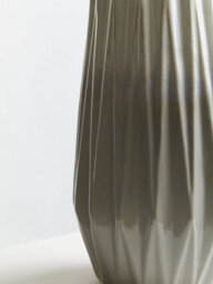 Orsina Sleek And Sturdy Small Grey White Ceramic Vase, Robust Pottery Vase, Decorative Vase For Artificial Flowers - thumbnail 5