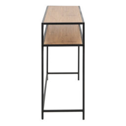 Furniture To Go Seaford Black Metal Console Table With Oak Top - thumbnail 3
