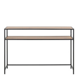 Furniture To Go Seaford Black Metal Console Table With Oak Top - thumbnail 2