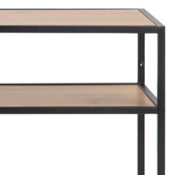 Furniture To Go Seaford Black Metal Console Table With Oak Top - thumbnail 7