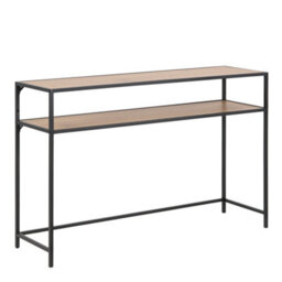 Furniture To Go Seaford Black Metal Console Table With Oak Top