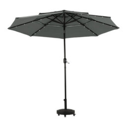Thehotsale 3-Tier Tilting Parasol With Solar Lights With Crank Handle For Dark Grey (No Base) - thumbnail 3