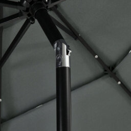 Thehotsale 3-Tier Tilting Parasol With Solar Lights With Crank Handle For Dark Grey (No Base) - thumbnail 7