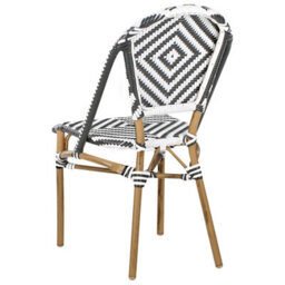 Beliani Garden Dining Set 4 Seater Rifreddo Pe Rattan Black/ White - thumbnail 8