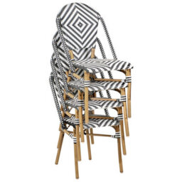 Beliani Garden Dining Set 4 Seater Rifreddo Pe Rattan Black/ White - thumbnail 5