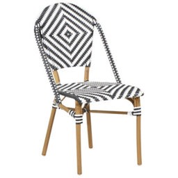 Beliani Garden Dining Set 4 Seater Rifreddo Pe Rattan Black/ White - thumbnail 6
