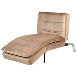 Beliani Chaise Longue Loiret Velvet Light Brown - thumbnail 5