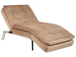 Beliani Chaise Longue Loiret Velvet Light Brown