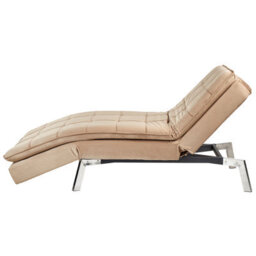 Beliani Chaise Longue Loiret Velvet Light Brown - thumbnail 6