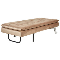 Beliani Chaise Longue Loiret Velvet Light Brown - thumbnail 8