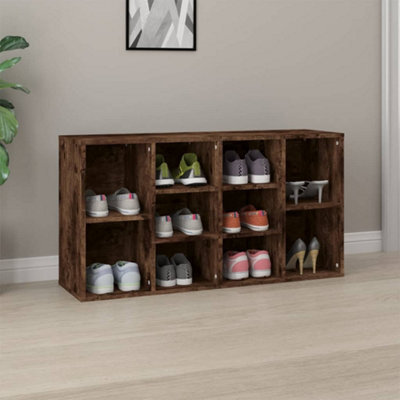 Berkfield Shoe Bench Smoked Oak 103X30X54.5 Cm Engineered Wood - image 1