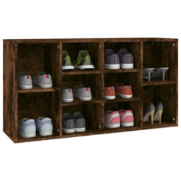 Berkfield Shoe Bench Smoked Oak 103X30X54.5 Cm Engineered Wood - thumbnail 4