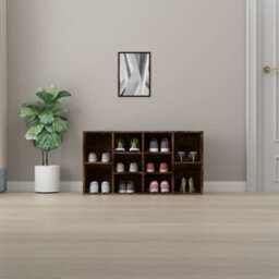 Berkfield Shoe Bench Smoked Oak 103X30X54.5 Cm Engineered Wood - thumbnail 3