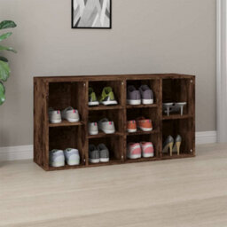 Berkfield Shoe Bench Smoked Oak 103X30X54.5 Cm Engineered Wood - thumbnail 1