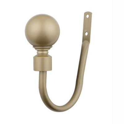 A.unique Home Pair Of Plain Round Ball Metal Holdbacks With Fittings - Matt Gold - image 1