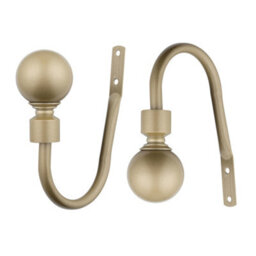 A.unique Home Pair Of Plain Round Ball Metal Holdbacks With Fittings - Matt Gold - thumbnail 3