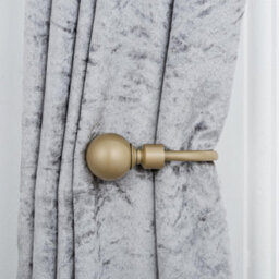 A.unique Home Pair Of Plain Round Ball Metal Holdbacks With Fittings - Matt Gold - thumbnail 5