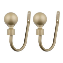 A.unique Home Pair Of Plain Round Ball Metal Holdbacks With Fittings - Matt Gold - thumbnail 2