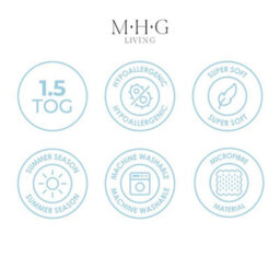 MHG Living 1.5 Tog Summer Duvet, Anti-Allergy Microfibre, Lightweight & Breathable Quilt - Double - thumbnail 7