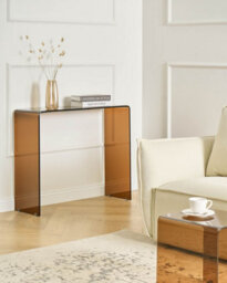 Beliani Console Table Kendall Tempered Glass Brown - thumbnail 2