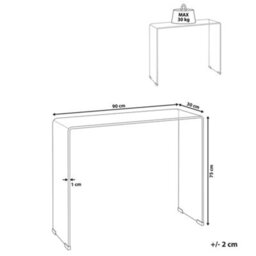 Beliani Console Table Kendall Tempered Glass Brown - thumbnail 3