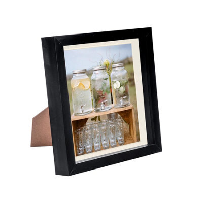 "Nicola Spring 8 X 8"" Photo Frame - Black/ivory Mount - 3D Photo Frame Picture Frame Box Portrait Display Case (22.5 X 22.5Cm)" - image 1