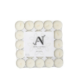 Aroma Naturals Unscented Tealights 50 Pack White Wax Candles 4H Burn Time - thumbnail 1
