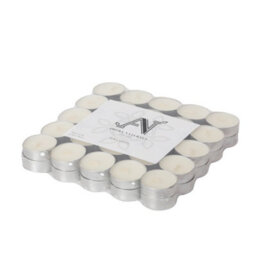 Aroma Naturals Unscented Tealights 50 Pack White Wax Candles 4H Burn Time - thumbnail 3