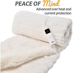 Glamhaus Heated Electric Throw Blanket - Luxurious & Soft Design - 9 Temperature Settings & 9-Hour Timer White - thumbnail 2