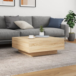 Berkfield Coffee Table With Led Lights Sonoma Oak 80X80X31 Cm - thumbnail 5