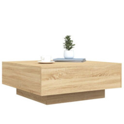 Berkfield Coffee Table With Led Lights Sonoma Oak 80X80X31 Cm - thumbnail 6