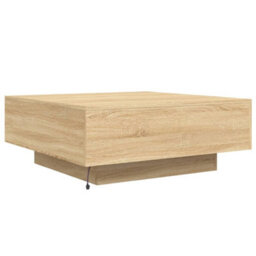 Berkfield Coffee Table With Led Lights Sonoma Oak 80X80X31 Cm - thumbnail 9