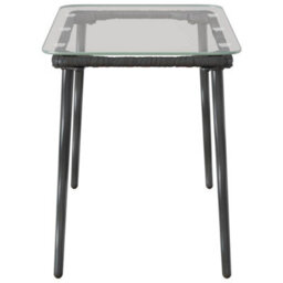 Berkfield Garden Table Black 80 X 40 X 45 Cm Poly Rattan - thumbnail 5