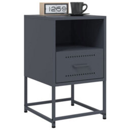Berkfield Bedside Cabinets 2 Pcs Anthracite 36X39X60.5 Cm Steel - thumbnail 3
