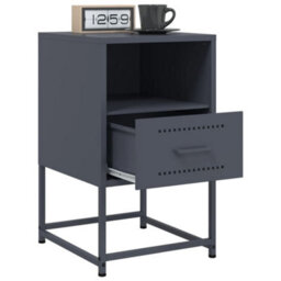 Berkfield Bedside Cabinets 2 Pcs Anthracite 36X39X60.5 Cm Steel - thumbnail 4