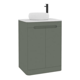 Royal Bathrooms Venice 600mm Sage Green Freestanding Bathroom Countertop Vanity Unit 2 Door With Milan Basin - thumbnail 7