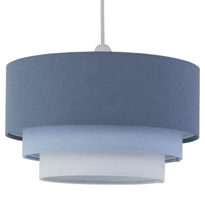 First Choice Lighting Gabi Blue Ombre Linen 3 Tier Ceiling Light Shade - image 1