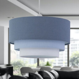 First Choice Lighting Gabi Blue Ombre Linen 3 Tier Ceiling Light Shade - thumbnail 5