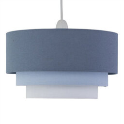 First Choice Lighting Gabi Blue Ombre Linen 3 Tier Ceiling Light Shade - thumbnail 9