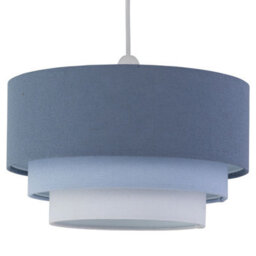 First Choice Lighting Gabi Blue Ombre Linen 3 Tier Ceiling Light Shade - thumbnail 8