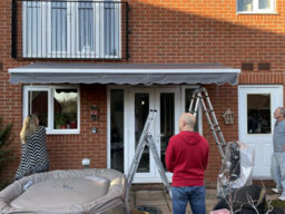 Introll Int300 - No Cassette Retractable Garden Patio Awnings Manual, White Frame - Grey Fabric - 3M X 2.5M - thumbnail 3